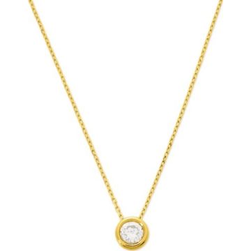 Collier Zirconium Or 375 millièmes Jaune