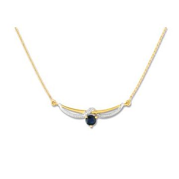 Collier Saphir Traitée Bicolore or 375
