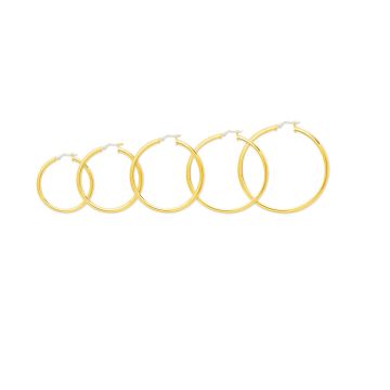 Créoles Lisse Or 375 millièmes Jaune