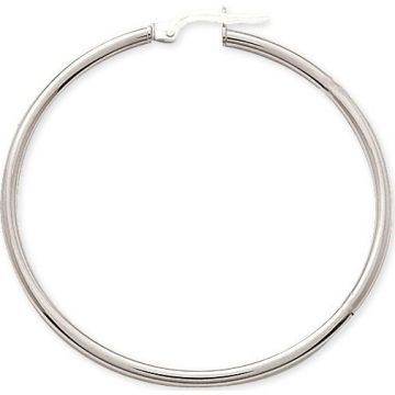Créoles Lisse Or 375 millièmes Blanc