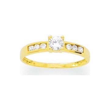 Bague Zirconium Or 375 millièmes Jaune