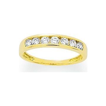 Bague Zirconium Or 375 millièmes Jaune