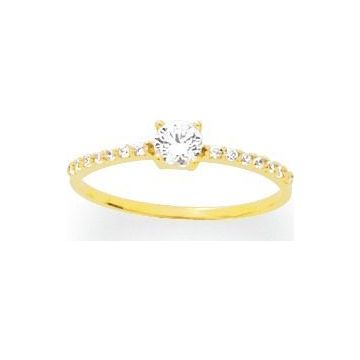 Bague Zirconium Or 375 millièmes Jaune