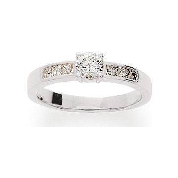 Bague Zirconium Or 375 millièmes Blanc