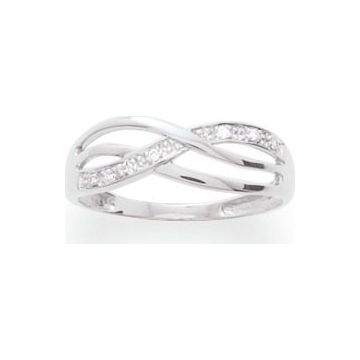 Bague Zirconium Or 375 millièmes Blanc