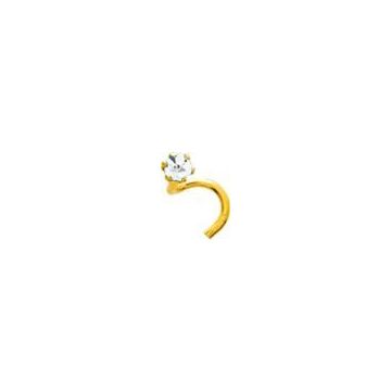 Piercing nez zirconium or375 jaune