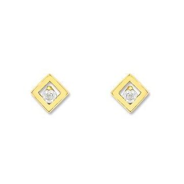 Boucles D'oreilles Clous Diamant 0,02 J.+G. Or750