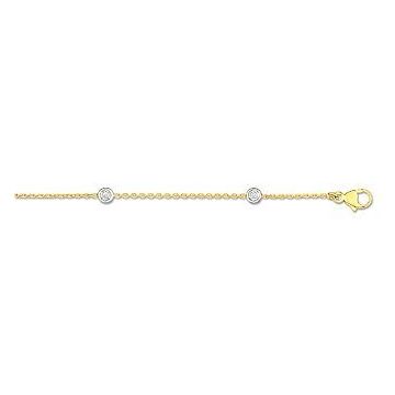 Bracelet Diamant 0,075 J.+or Blanc 750