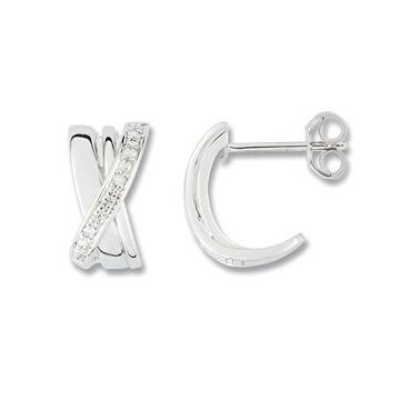 Boucles D'oreilles Clous Diamant 0,03 Gris Or750