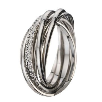 Alliance Entrelacee 7 Anneaux Or Blanc