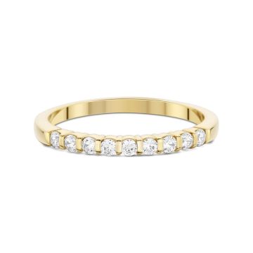 Alliance Demi Tour Diamant Or Jaune