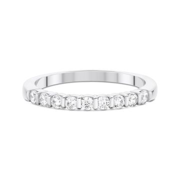 Alliance Demi Tour Diamant Or Blanc