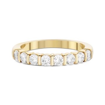 Alliance Demi Tour Diamant Or Jaune