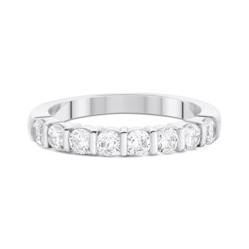 Alliance Demi Tour Diamant Or Blanc