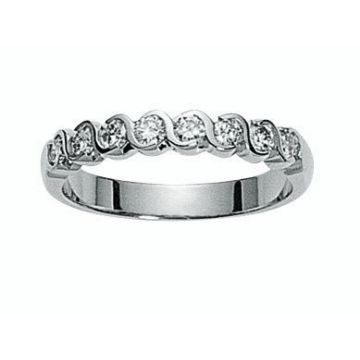 Alliance Demi Tour Diamant Or Blanc