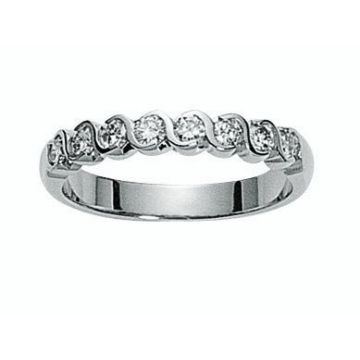 Alliance Demi Tour Diamant Or Blanc