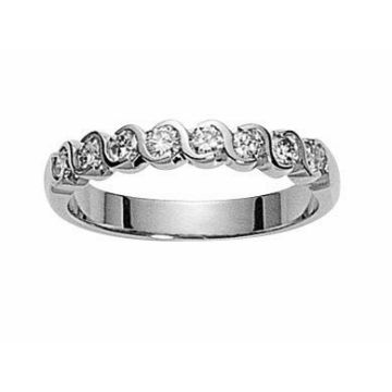 Alliance Demi Tour Diamant Or Blanc