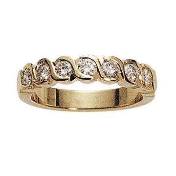 Alliance Demi Tour Diamant Or Jaune