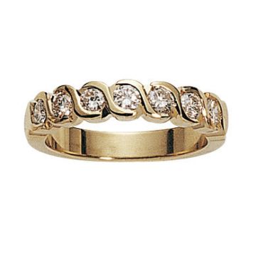 Alliance Demi Tour Diamant Or Jaune