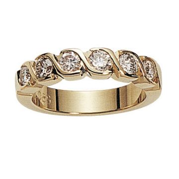 Alliance Demi Tour Diamant Or Jaune
