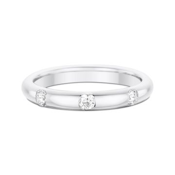 Alliance Demi Tour Diamant Or Blanc