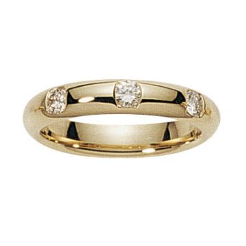 Alliance Demi Tour Diamant Or Jaune