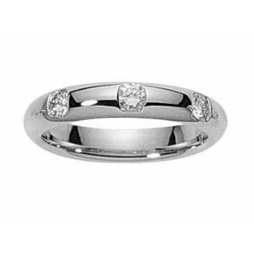 Alliance Demi Tour Diamant Or Blanc