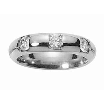 Alliance Demi Tour Diamant Or Blanc