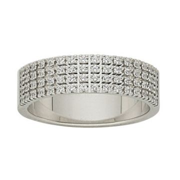 Alliance Demi Tour Diamant Or Blanc