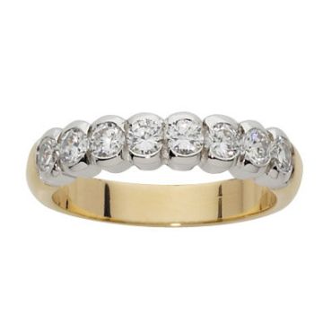 Alliance Demi Tour Diamant Bicolore