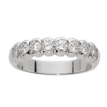 Alliance Demi Tour Diamant Or Blanc