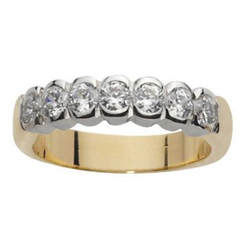 Alliance Demi Tour Diamant Bicolore