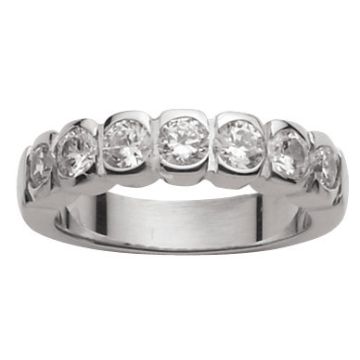 Alliance Demi Tour Diamant Or Blanc