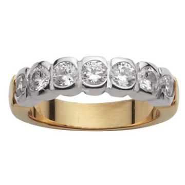 Alliance Demi Tour Diamant Bicolore