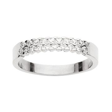Alliance Demi Tour Diamant Or Blanc