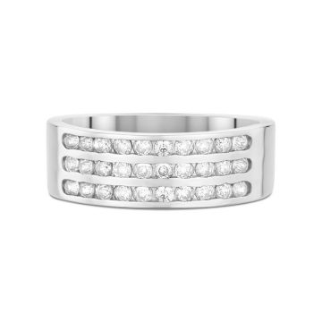 Alliance Demi Tour Diamant Or Blanc