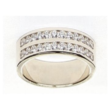 Alliance Demi Tour Diamant Or Blanc
