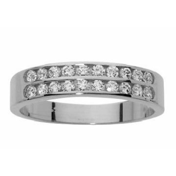 Alliance Demi Tour Diamant Or Blanc