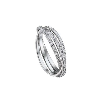 Alliance Entrelace Diamantee 9k Or Blanc