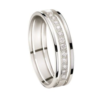 Alliance Or Blanc Diamant 0.2 Ct