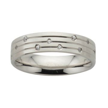 Alliance Or Blanc Diamant 0.13 Ct