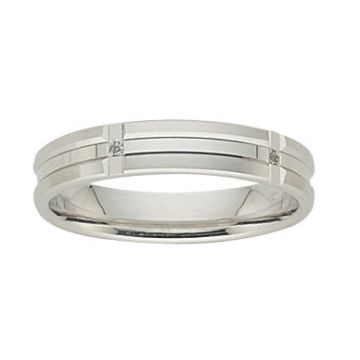 Alliance Or Blanc Diamant 0.02 Ct