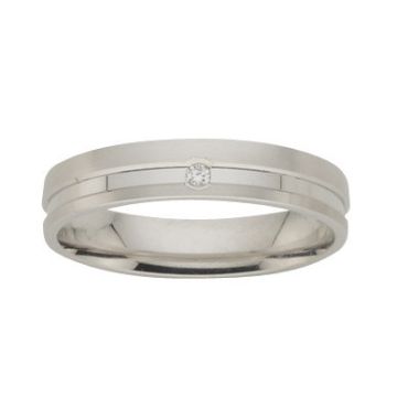 Alliance Or Blanc Diamant 0.01 Ct