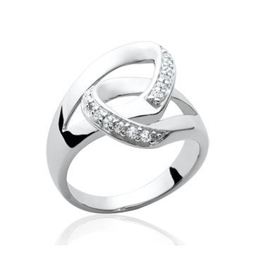 Bague Argent 925 Rhodié Oxyde De Zirconium