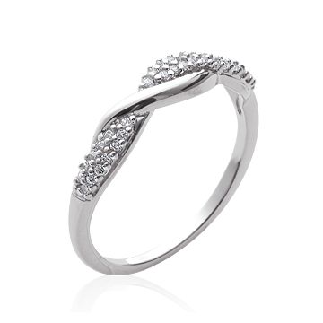 Bague Argent 925 Rhodié Oxyde De Zirconium