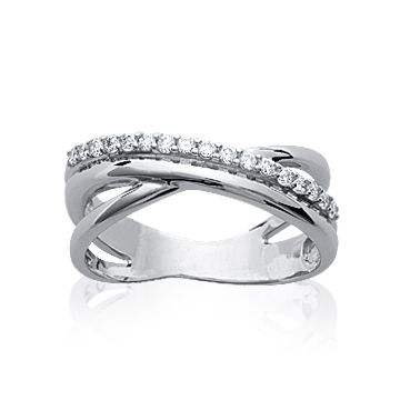 Bague Argent 925 Rhodié Oxyde De Zirconium