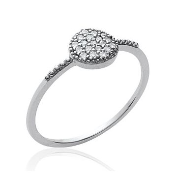 Bague Argent 925 Rhodié Oxyde De Zirconium