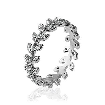 Bague Argent 925 Rhodié Oxyde De Zirconium