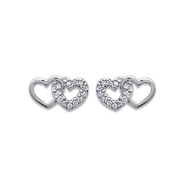 Boucles D'oreilles Argent 925 Rhodié Oxyde De Zirconium