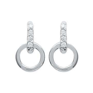 Boucles D'oreilles Argent 925 Rhodié Oxyde De Zirconium